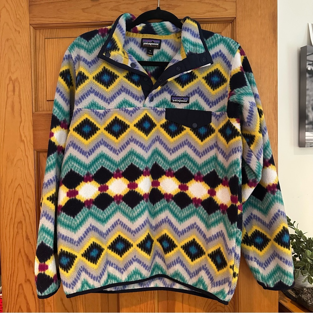 Patagonia Synchilla Multicolor T-Snap Fleece Pullover, Medium